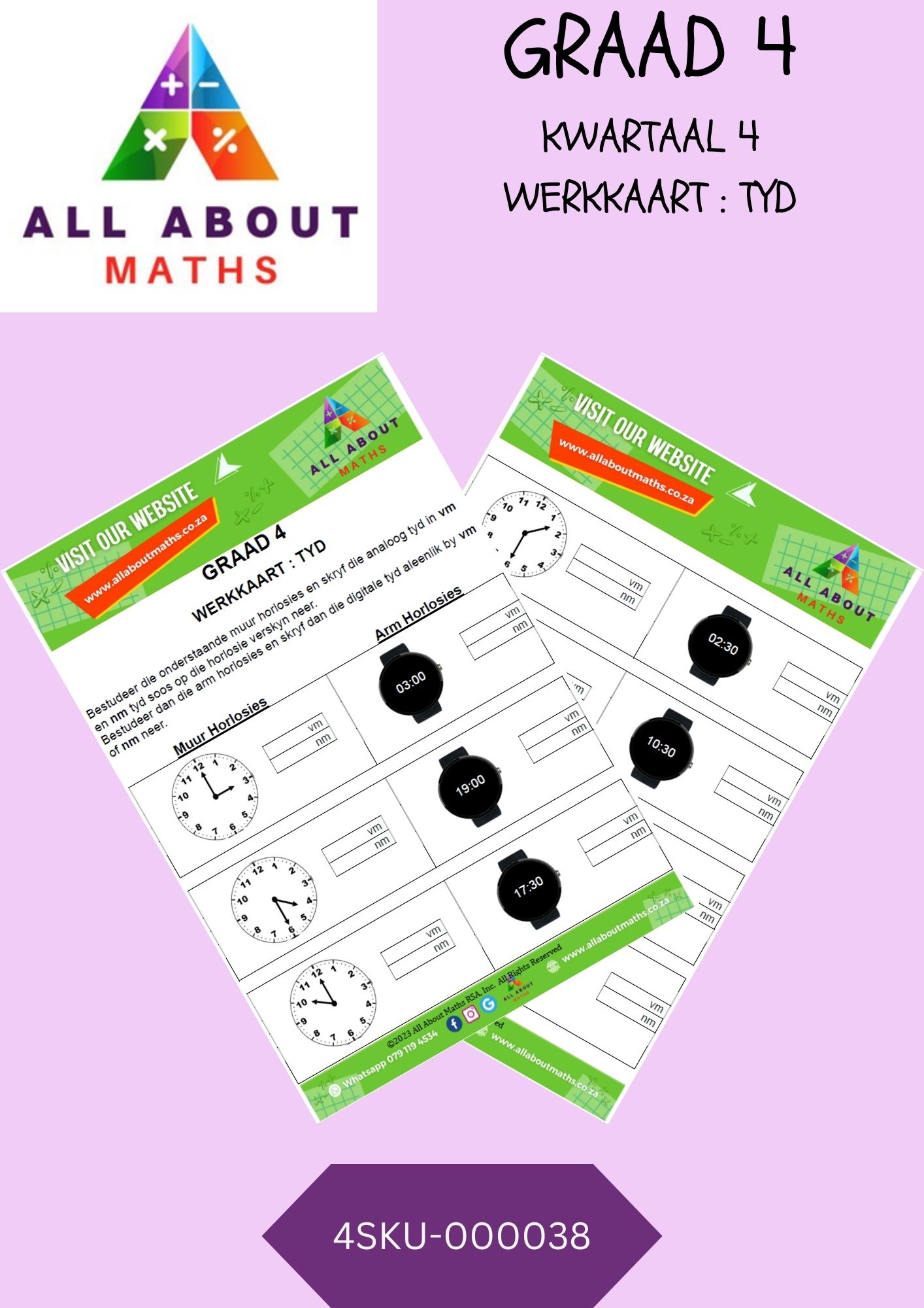 Graad 4 - Werkkaart: Tyd 4SKU 000038