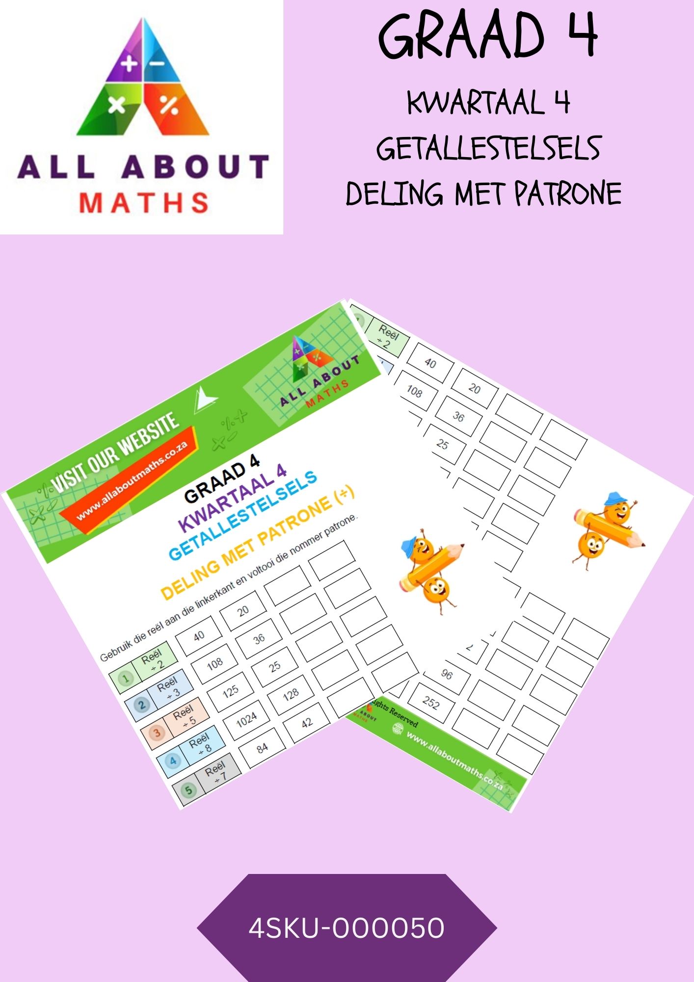 Graad 4 - Getallestelsels: Deling met Patrone 4SKU 000050