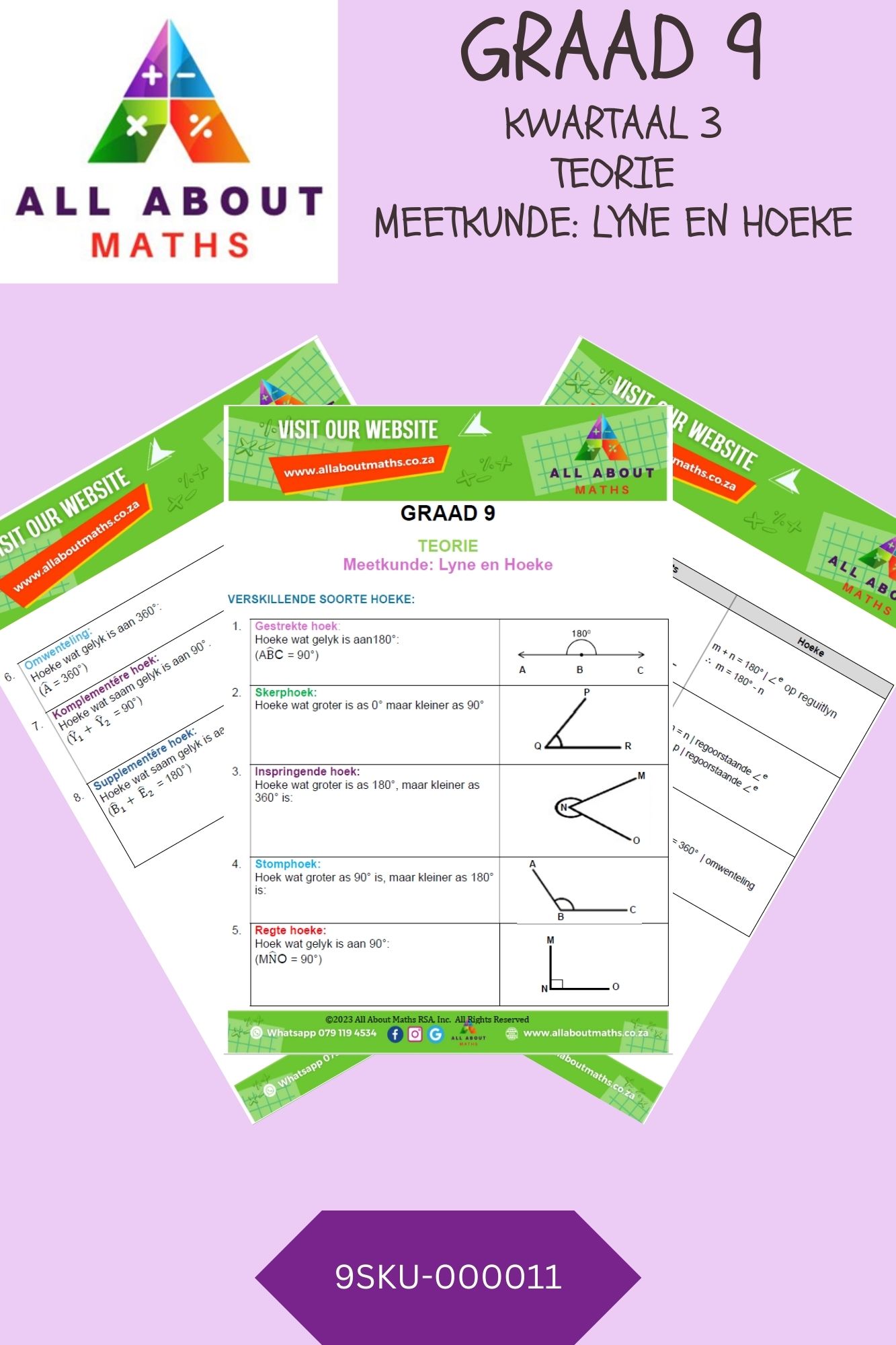 Graad 9 - Teorie: Lyne en hoeke 9SKU 000011