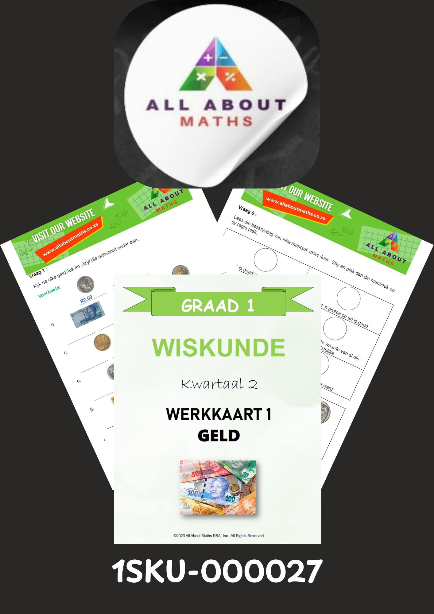 Graad 1 Kwartaal 2 Werkkaart – Geld 1SKU 000027