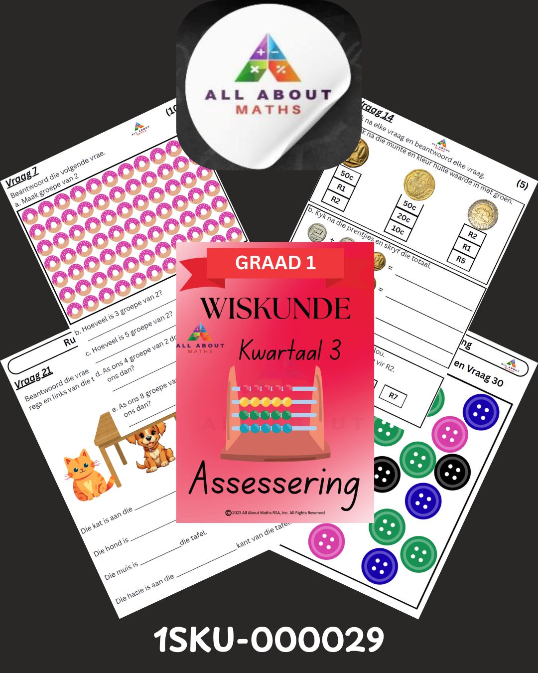 Graad 1 Wiskunde Assessering – Kwartaal 3 (KABV-belyn, PDF, Aflaaibaar) SKU